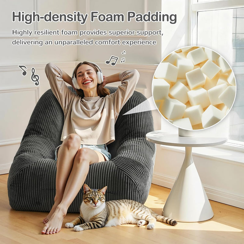 Bean Bag Single Chair with Filling Included Beanbag