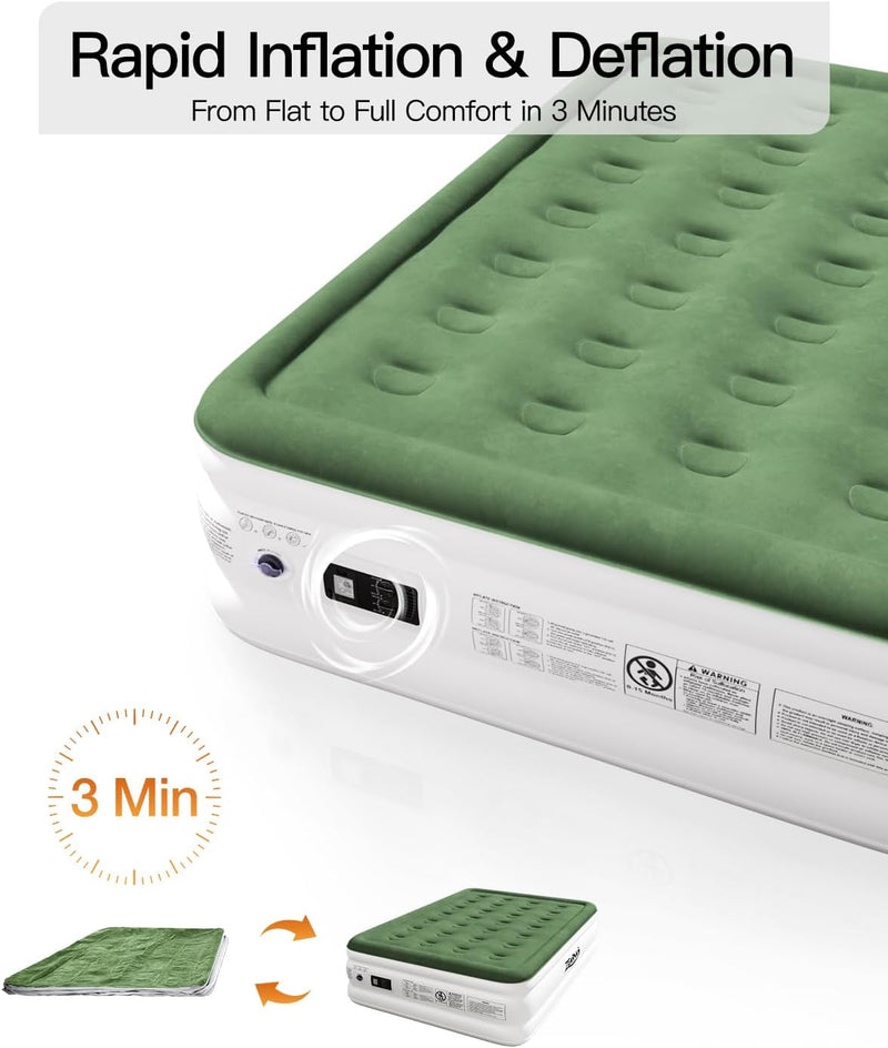 Bed 203x152x46CM Mattress with Built-In Electric Pump 3