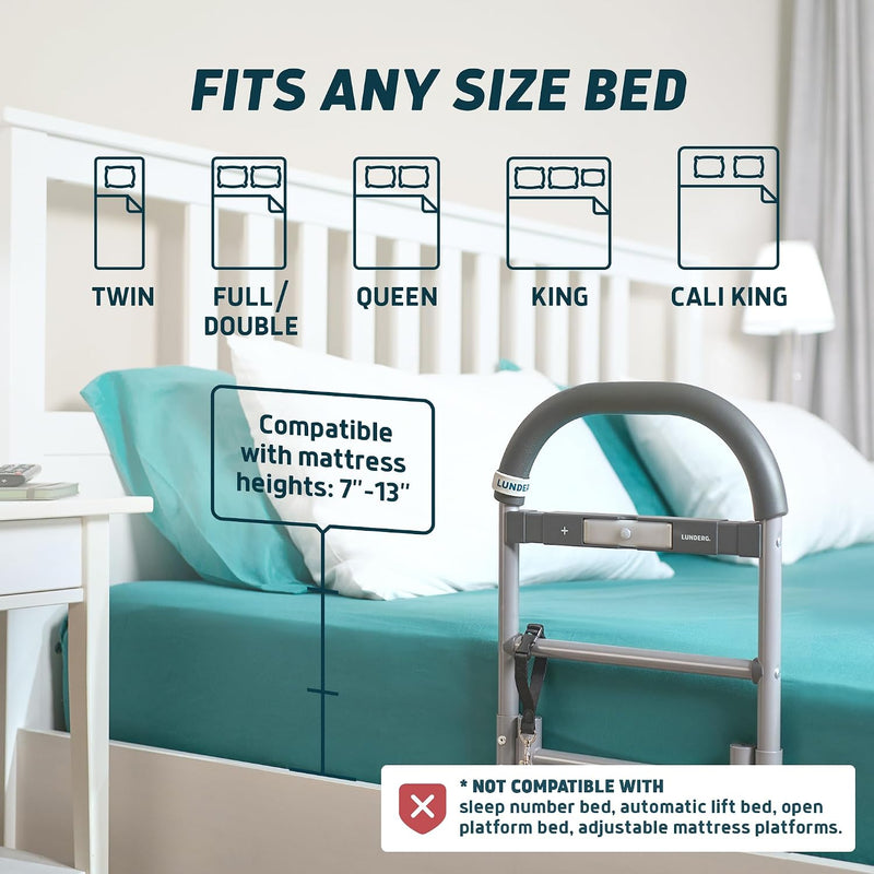 Bed Assist Rail for Seniors with Motion Light
