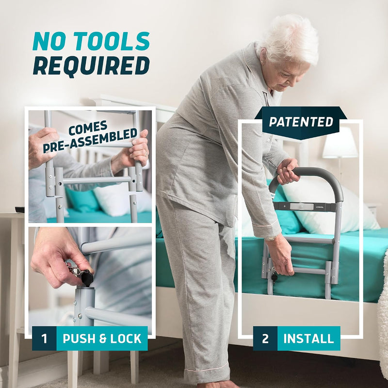 Bed Assist Rail for Seniors with Motion Light