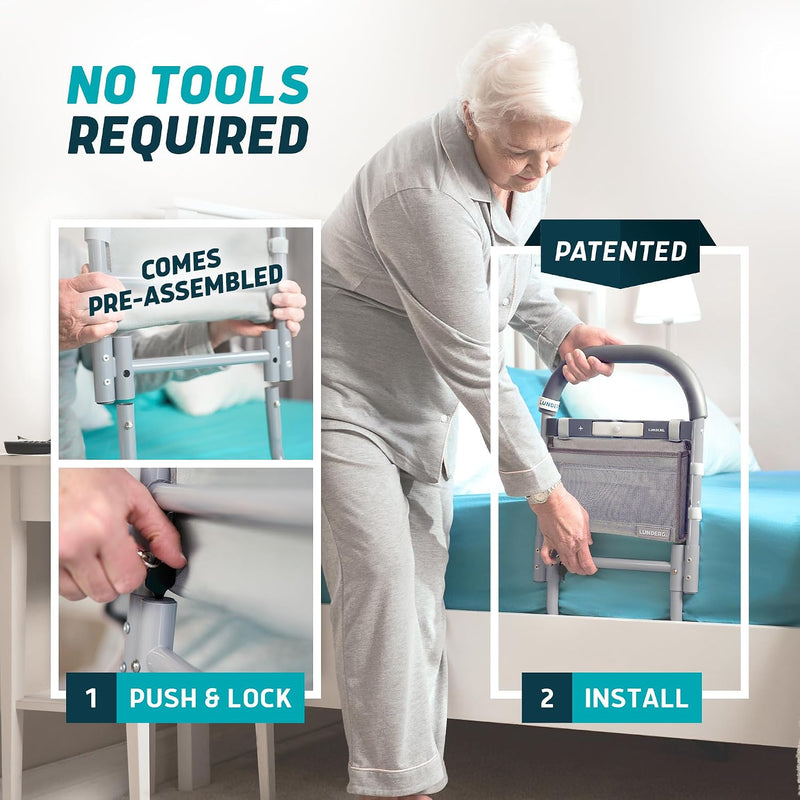 Bed Assist Rail for Seniors with Motion Light