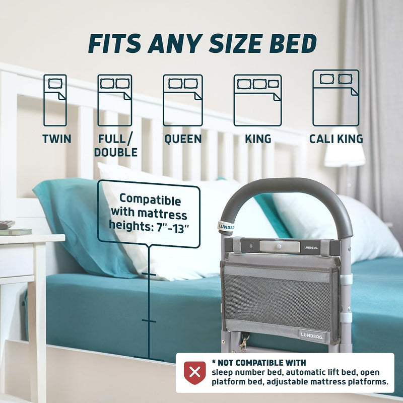 Bed Assist Rail for Seniors with Motion Light
