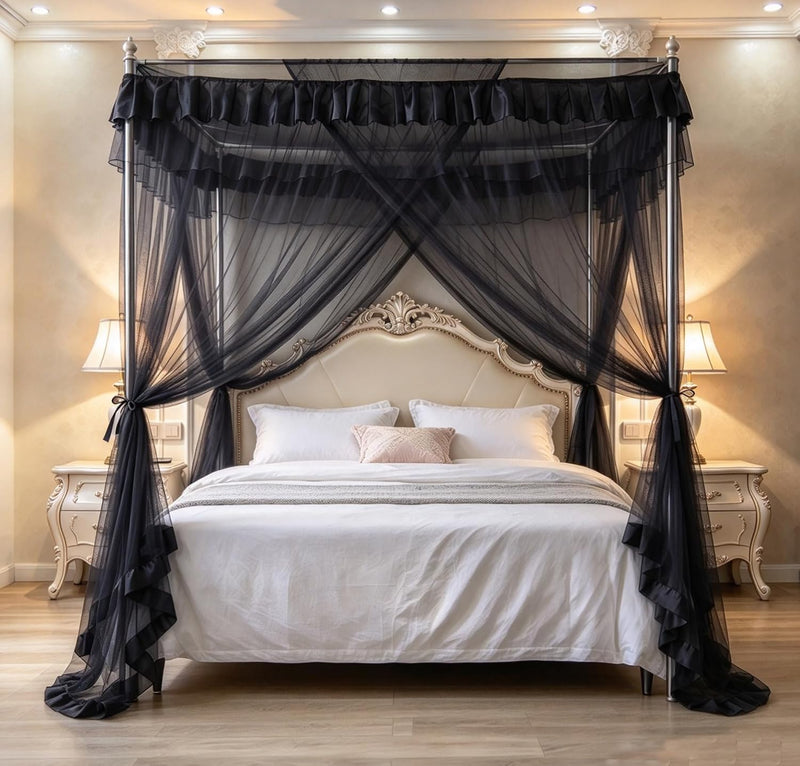 Bed Canopy 4 Corner Post Curtains for Beds