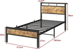 Bed Frame with Wooden Storage Headboard