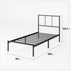 Bed Frame 14.2'' Height Metal Base with Steel