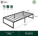 Bed Frame 14.2'' Height Metal Base with Steel