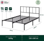 Bed Frame 14.2'' Height Metal Base with Steel