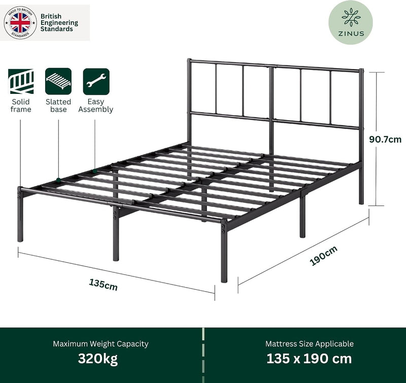 Bed Frame 14.2'' Height Metal Base with Steel