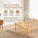 Bed Frame 14-Inch Natural Bamboo Wood Platform
