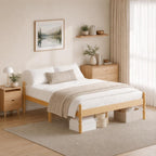 Bed Frame 14-Inch Natural Bamboo Wood Platform