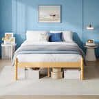 Bed Frame 14-Inch Natural Bamboo Wood Platform