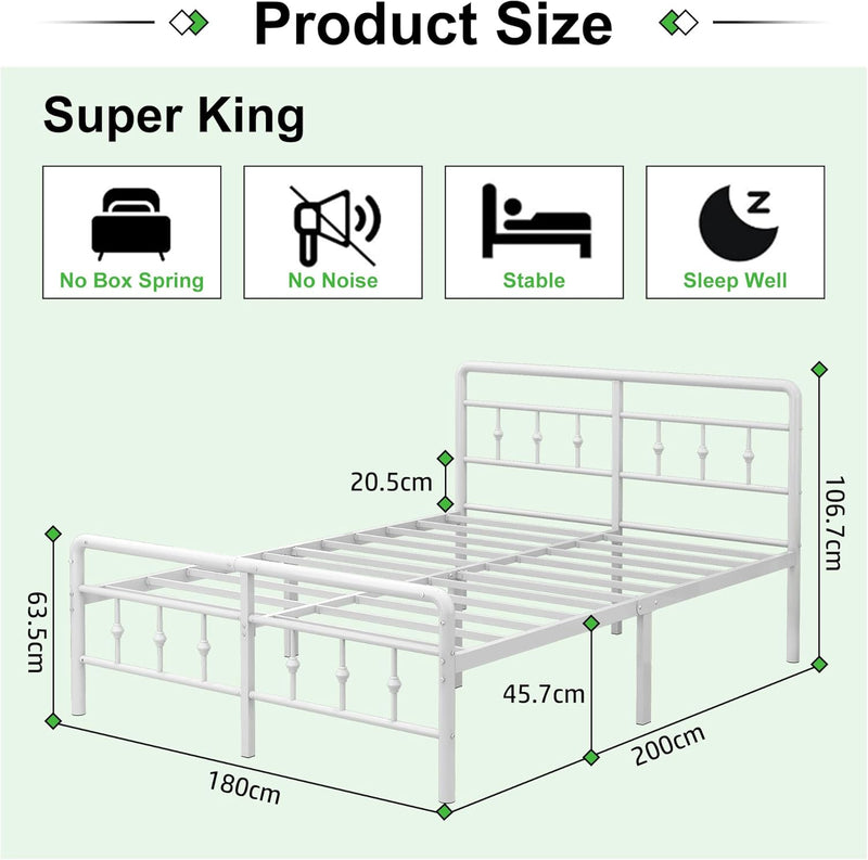 Bed Frame with Victorian Headboard and Footboard