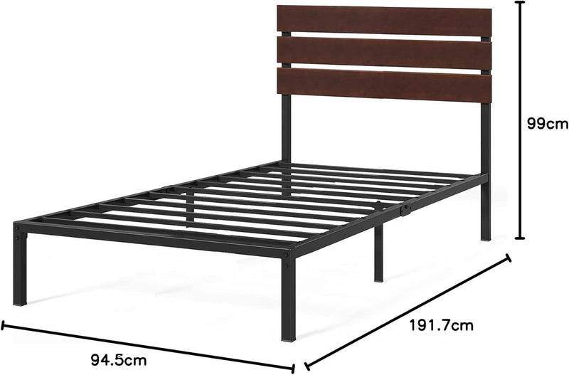 Bed Frame 31'' Height Sustainable Bamboo Metal Base
