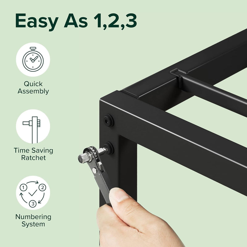 Bed Frame 31'' Height Sustainable Bamboo Metal Base