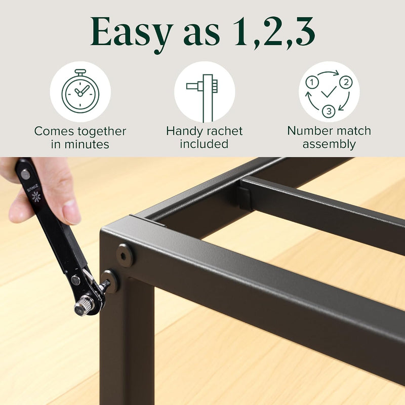 Bed Frame 31'' Height Sustainable Bamboo Metal Base