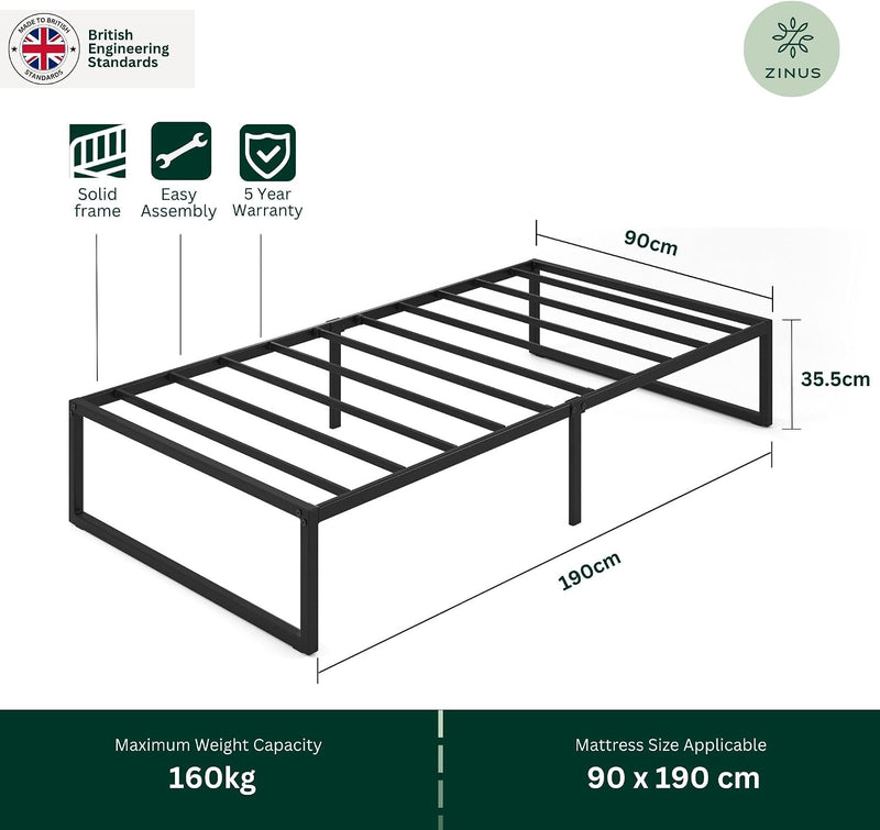Bed Frame 31'' Height Sustainable Bamboo Metal Base
