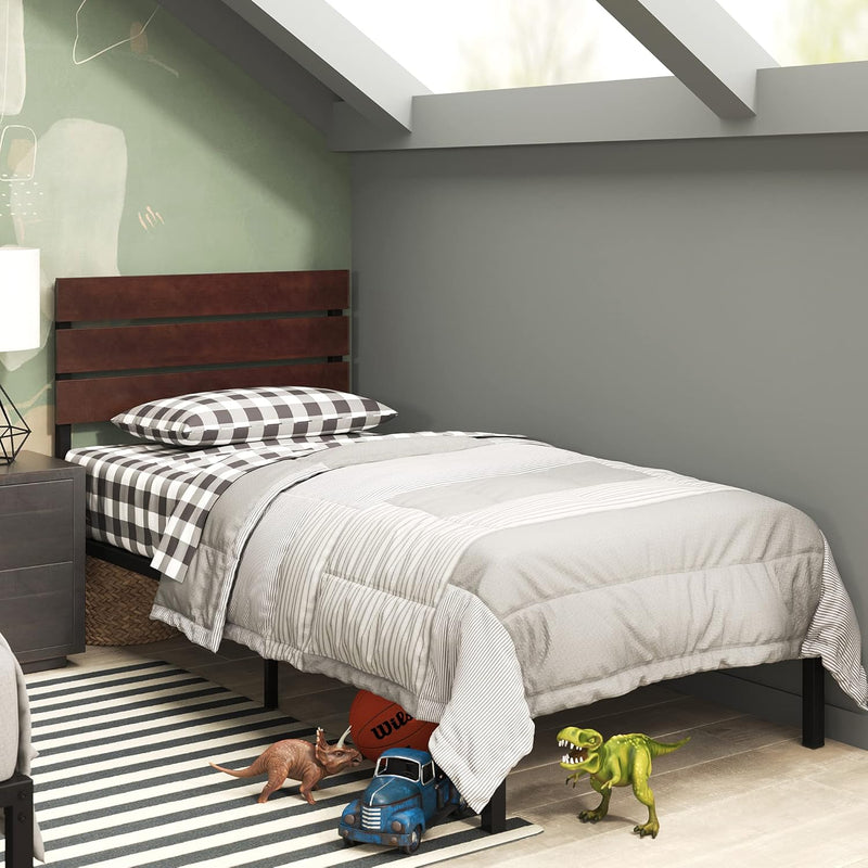Bed Frame 31'' Height Sustainable Bamboo Metal Base
