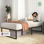 Bed Frame 31'' Height Sustainable Bamboo Metal Base