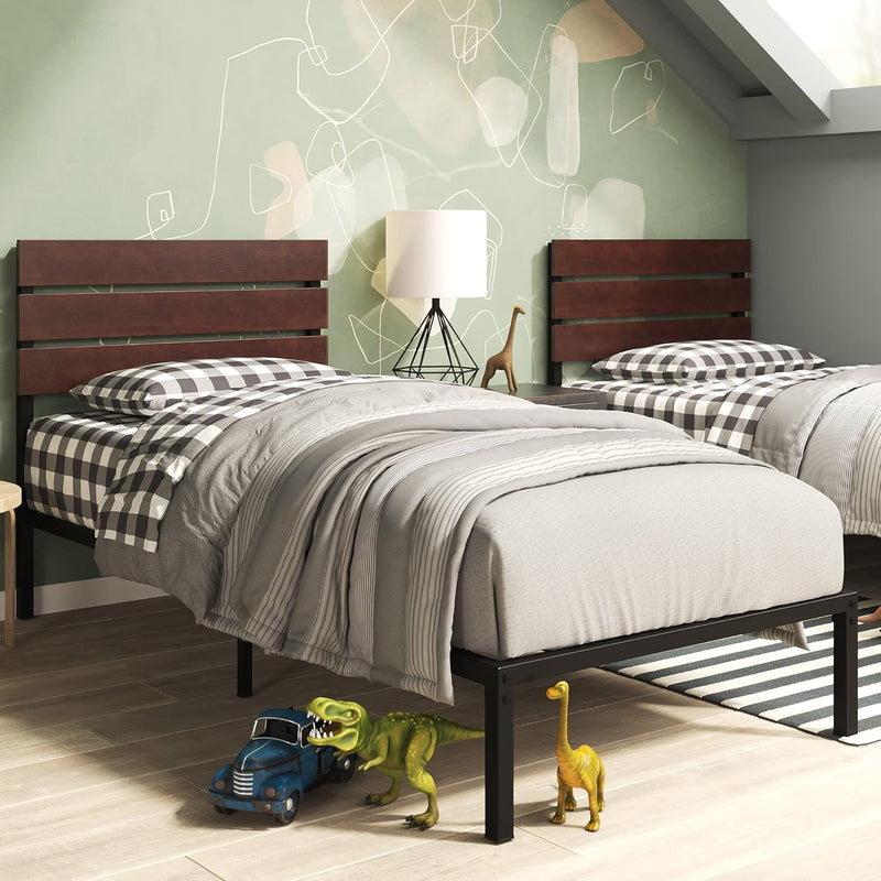 Bed Frame 31'' Height Sustainable Bamboo Metal Base