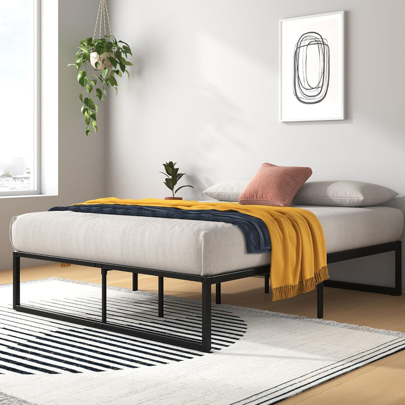 Bed Frame 31'' Height Sustainable Bamboo Metal Base