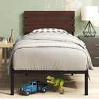 Bed Frame 31'' Height Sustainable Bamboo Metal Base