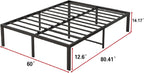 Bed Frame 36CM High Metal Platform Frames Kingsize