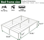 Bed Frame 36CM High Metal Platform Frames Kingsize