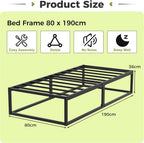 Bed Frame 36CM High with Steel Slats Support
