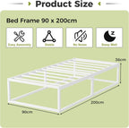 Bed Frame 36CM High with Steel Slats Support