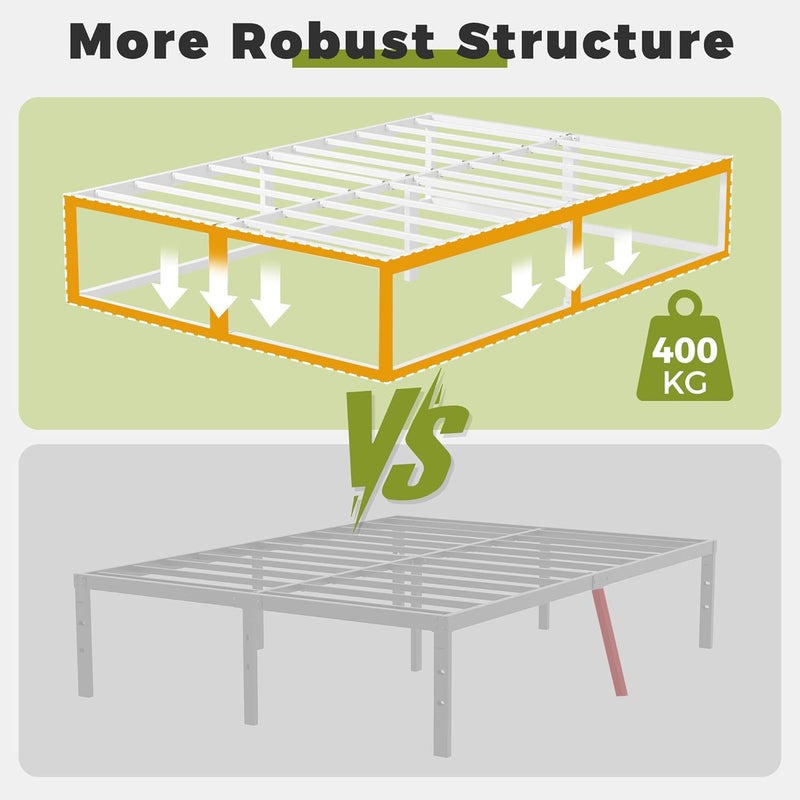 Bed Frame 36CM High with Steel Slats Support