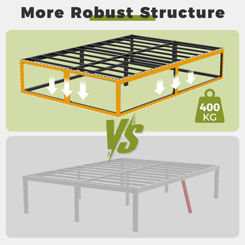 Bed Frame 36CM High with Steel Slats Support