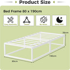Bed Frame 36CM High with Steel Slats Support
