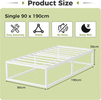 Bed Frame 36CM High with Steel Slats Support