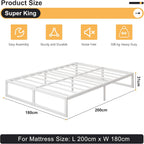 Bed Frame 46 Height with Large Storage Under