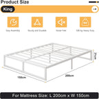 Bed Frame 46 Height with Large Storage Under