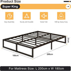Bed Frame 46 Height with Large Storage Under