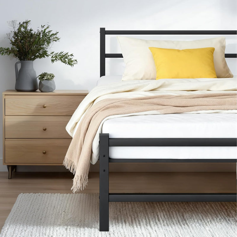 Bed Frame All Metal Slats Support Platform