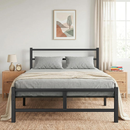 Bed Frame All Metal Slats Support Platform