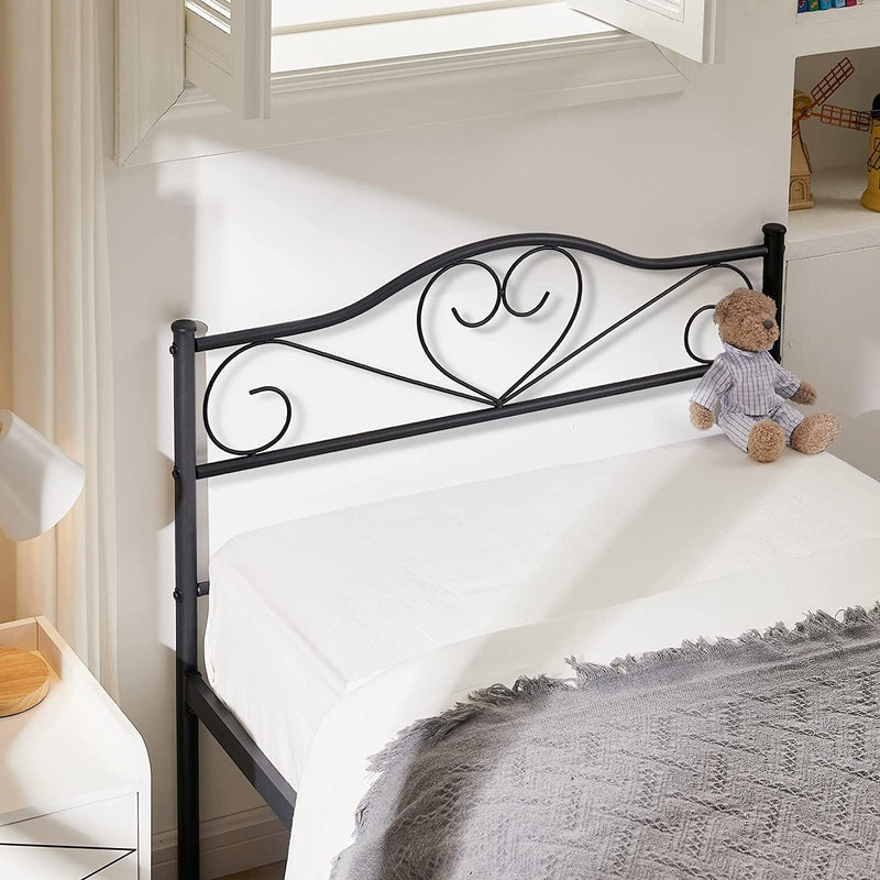 Bed Frame Easy Assembly Metal Mattress Foundation With-Headboard