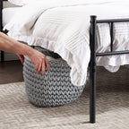 Bed Frame Easy Assembly Metal Mattress Foundation With-Headboard