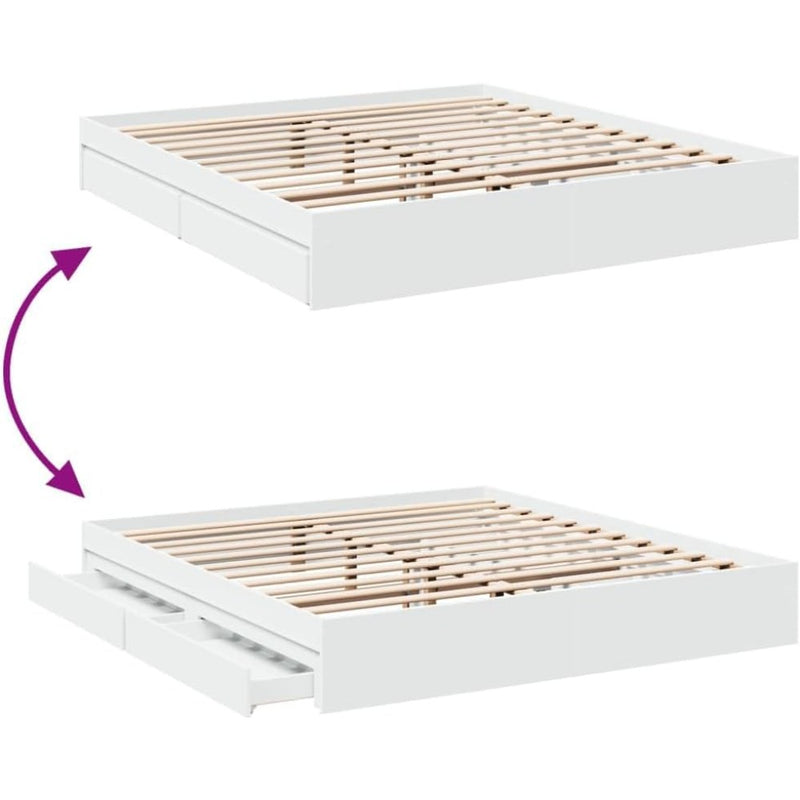 Bed Frame Engineered Wood Material Wooden Storage