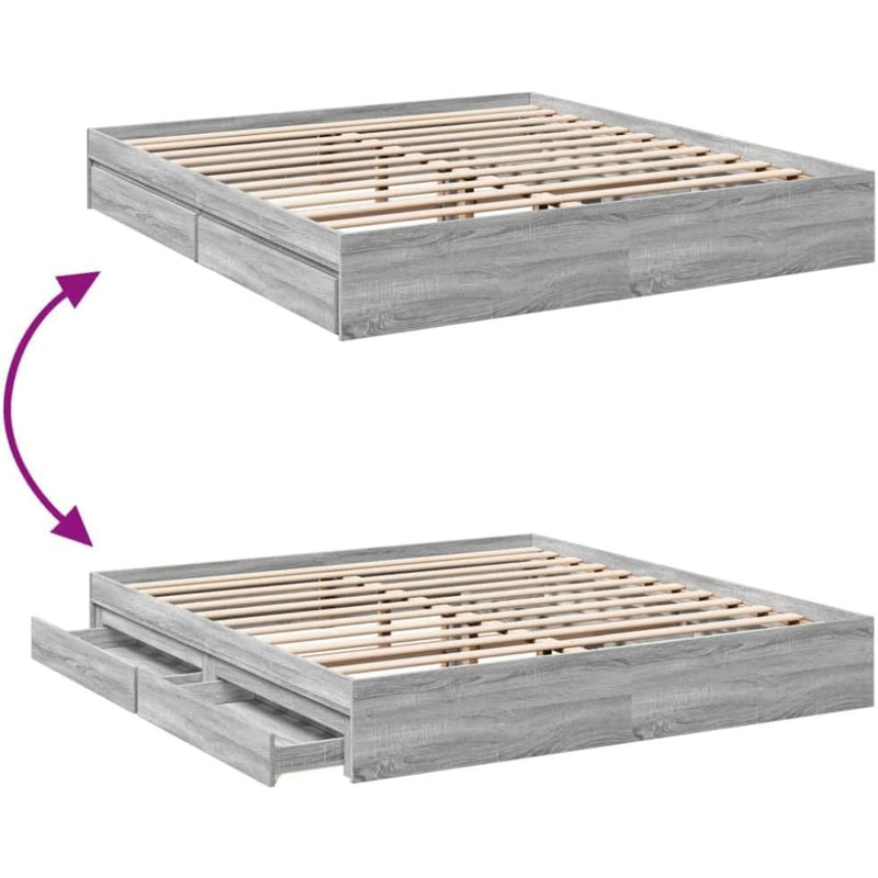Bed Frame Engineered Wood Material Wooden Storage