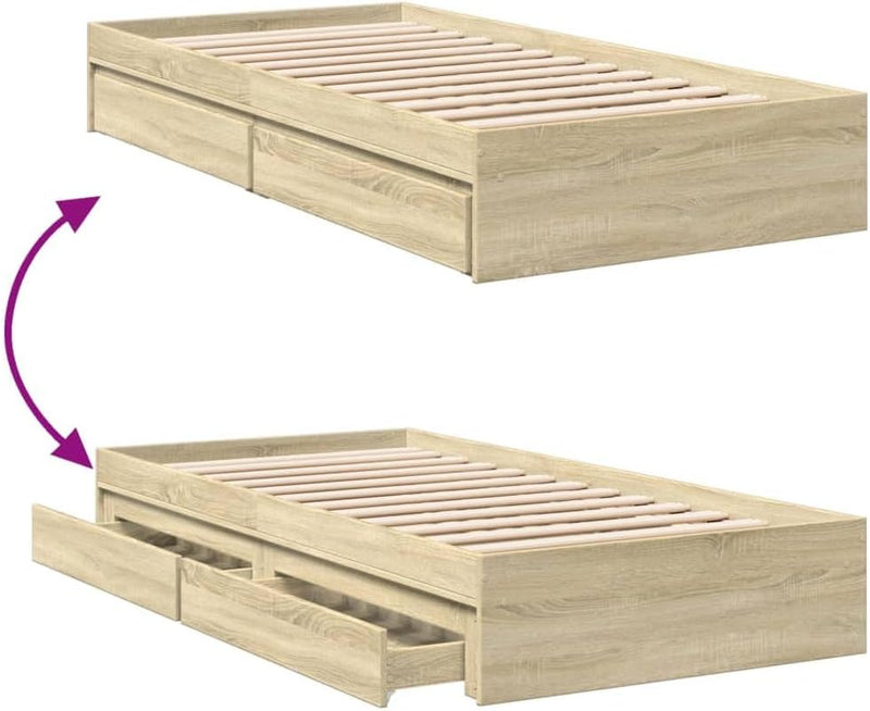 Bed Frame Engineered Wood Material Wooden Storage