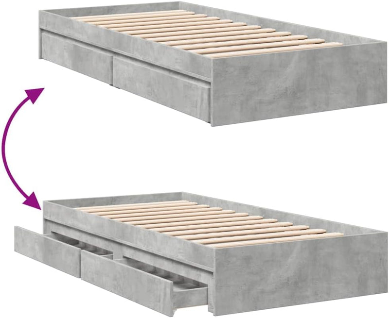 Bed Frame Engineered Wood Material Wooden Storage