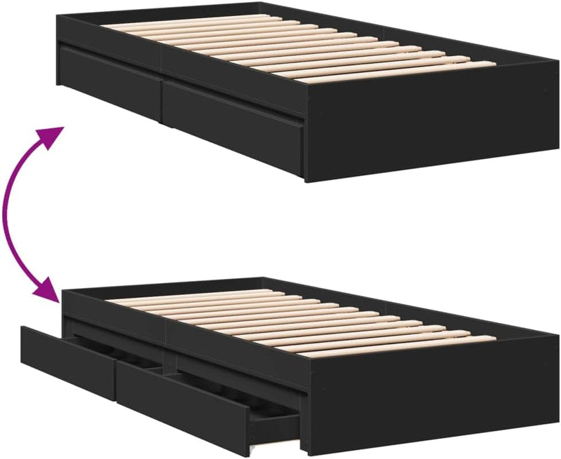 Bed Frame Engineered Wood Material Wooden Storage