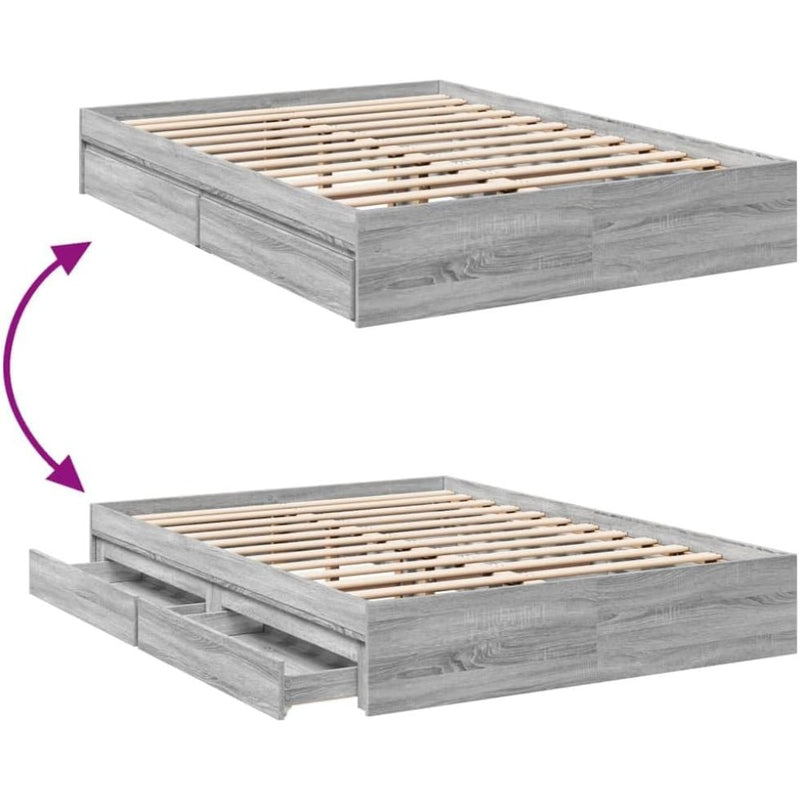 Bed Frame Engineered Wood Material Wooden Storage