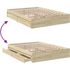 Bed Frame Engineered Wood Material Wooden Storage