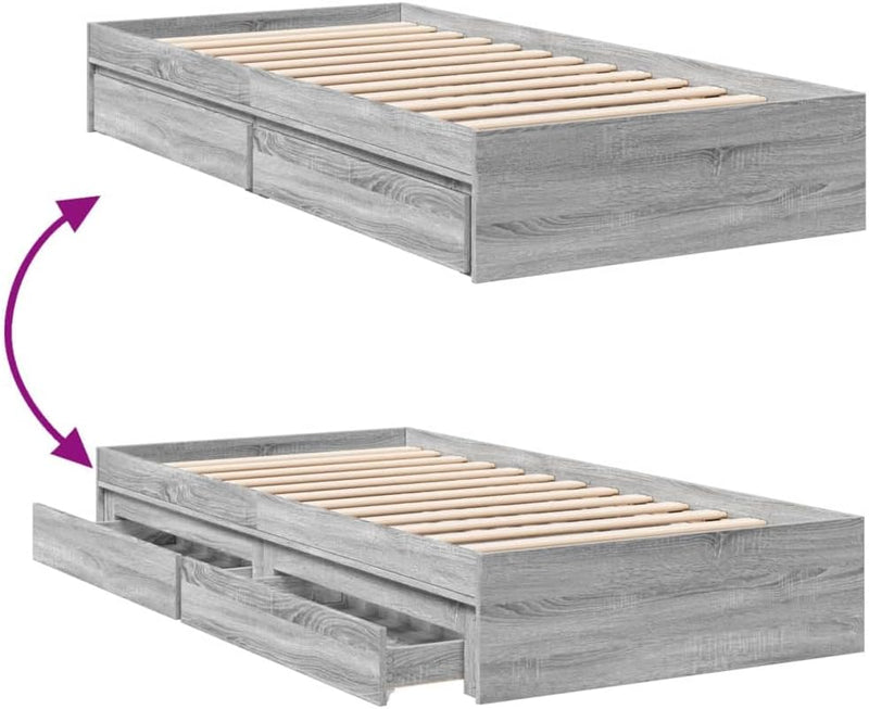 Bed Frame Engineered Wood Material Wooden Storage