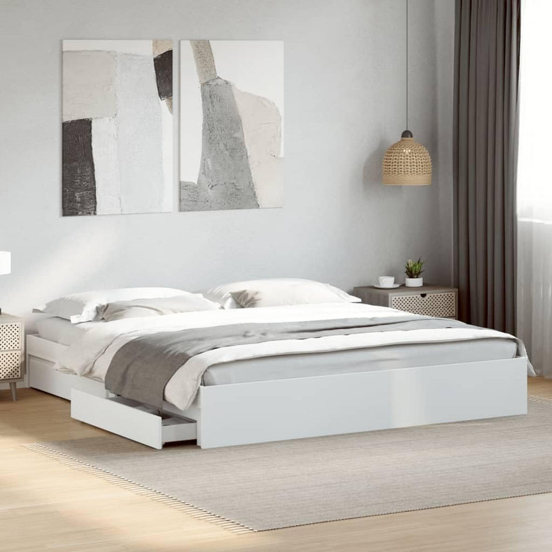Bed Frame Engineered Wood Material Wooden Storage