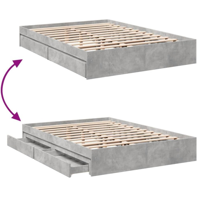 Bed Frame Engineered Wood Material Wooden Storage